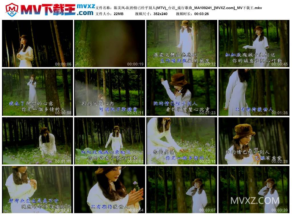 陈美凤-阮的情已经乎别人(MTV)_台语_流行歌曲_MA109241